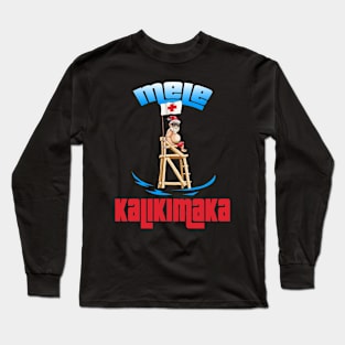 Mele Kalikimaka Christmas Santa Shaka Hawaii Long Sleeve T-Shirt